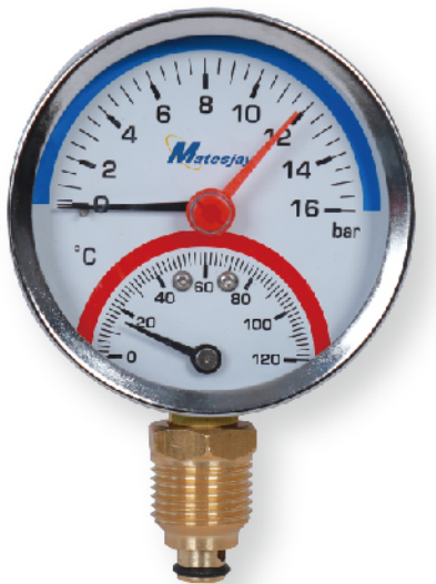 Tem-pressure gauge